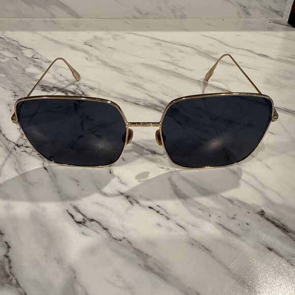Dior Sunglasses DiorStellaire SU Metal Gold/Blue Lenses 59-145 Italy